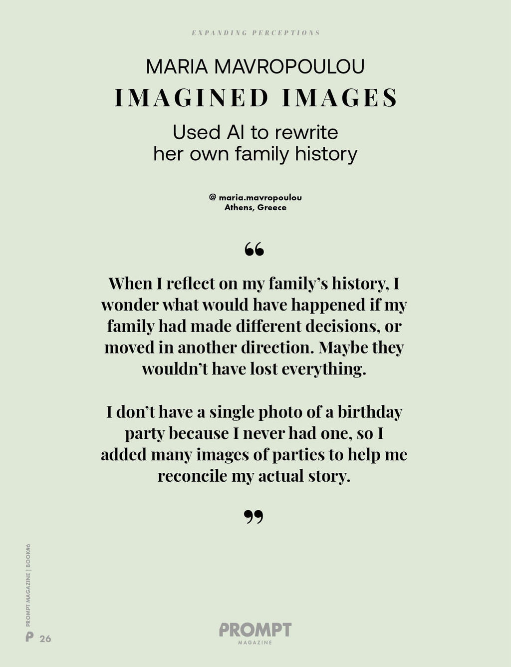 PROMPT MAGAZINE Issue 6: EXPANDING PERCEPTIONS