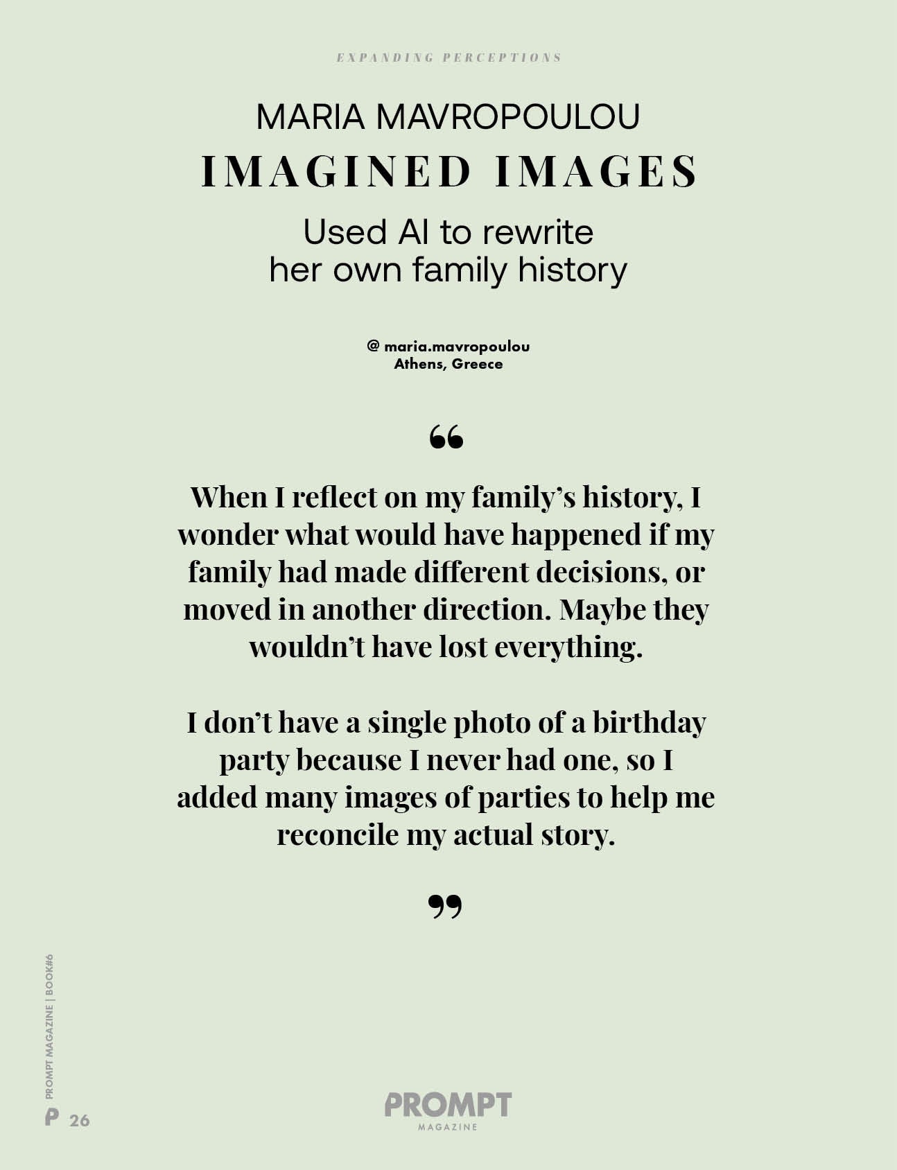 PROMPT MAGAZINE Issue 6: EXPANDING PERCEPTIONS