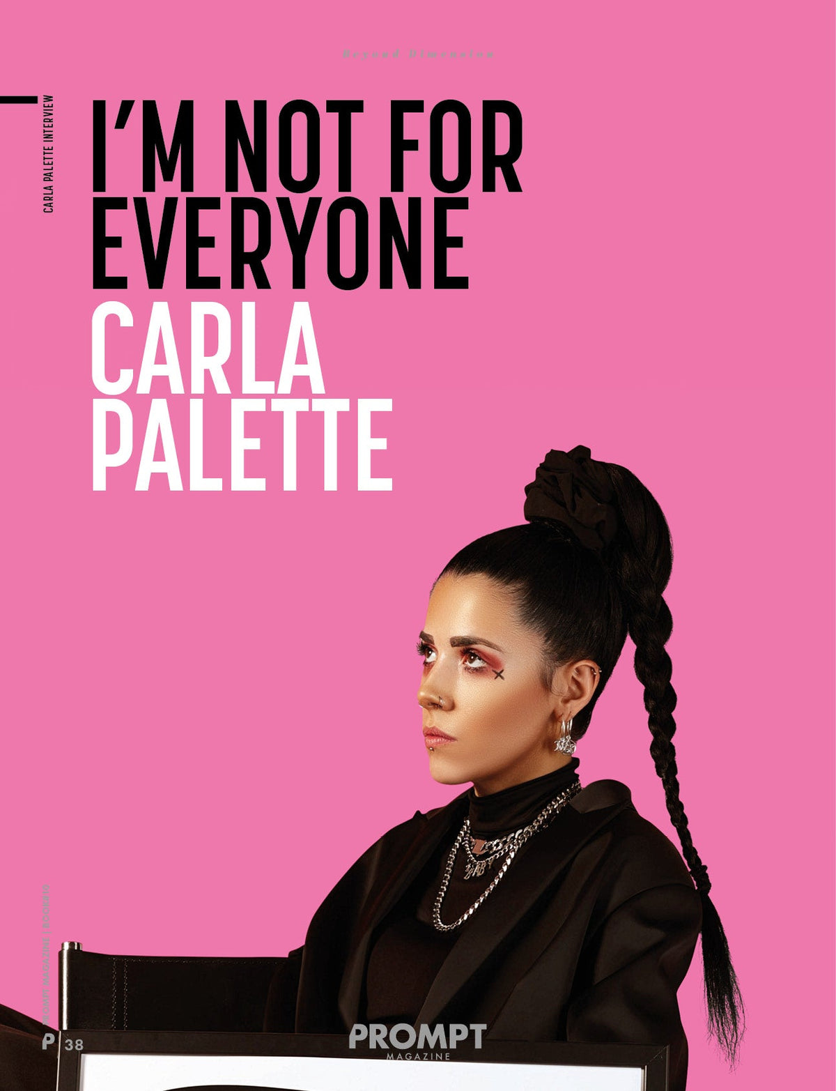 Prompt Magazine annual print subscription featuring an editorial spread with digital artist Carla Palette